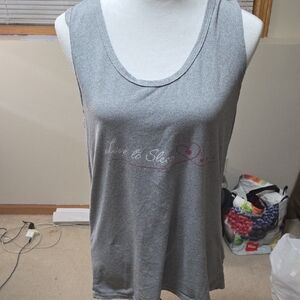 Love J Gray Tank Top with Pink Accents